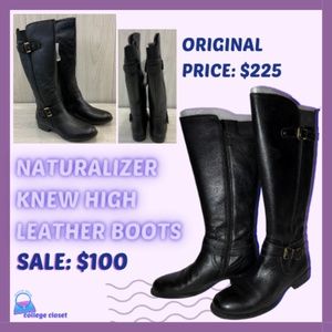 Black Knee High Leather WC Boot (Naturalizer)